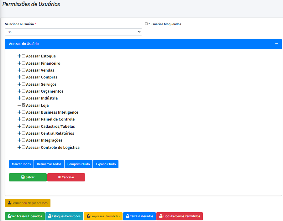 Configuração de Permissões Manual SisWeb